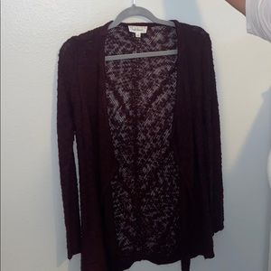 Maroon drape cardigan